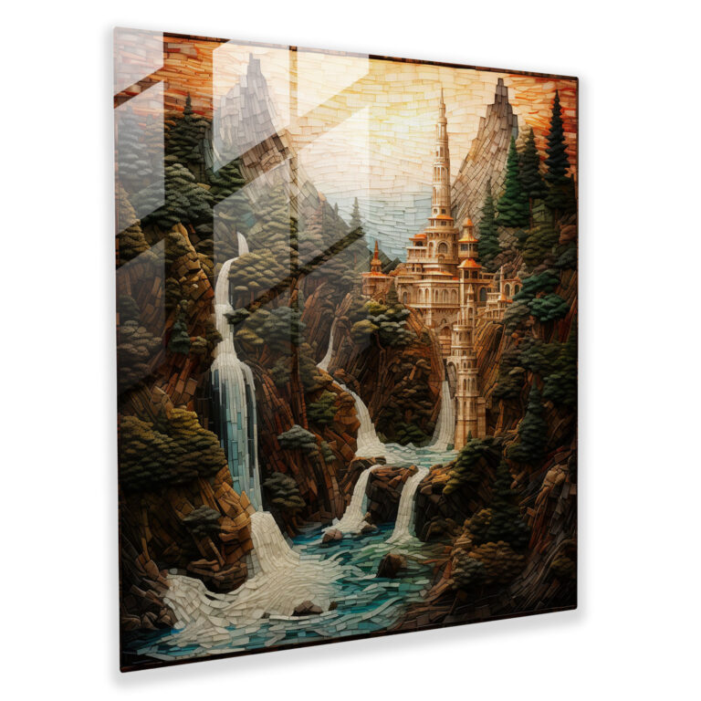 Rivendell Glass Wall Art - Middle Earth, Glass Art, Wall Decoration, Glass Mosaic