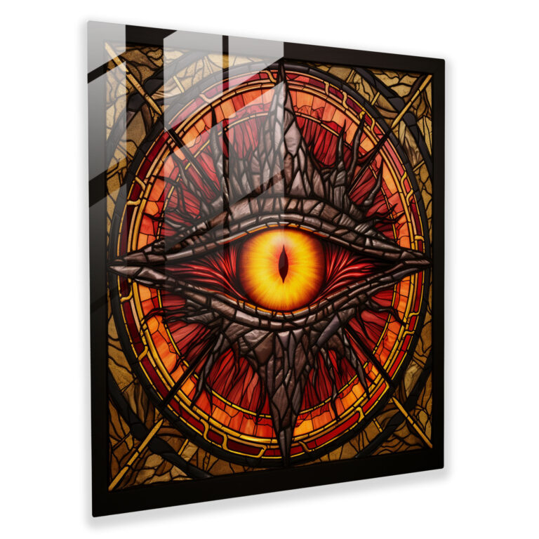 Eye Of Sauron Glass Art - Middle Earth, Glass Art, Wall Decoration, Eye Of Sauron