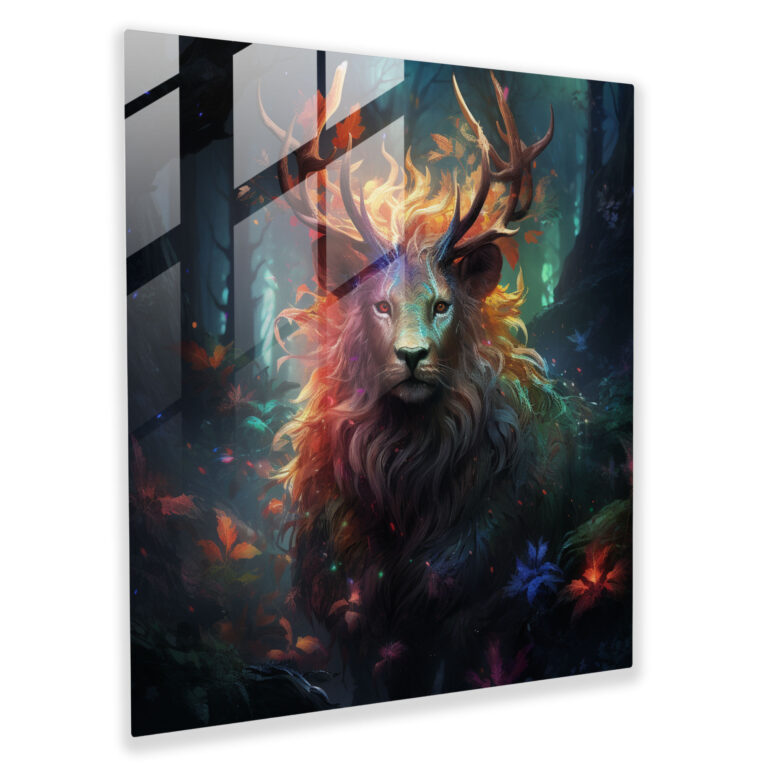 Mythical Creature Glass Wall Art - Middle Earth, Home Decoration, Vibrant Colors, Enchanting Artwork
