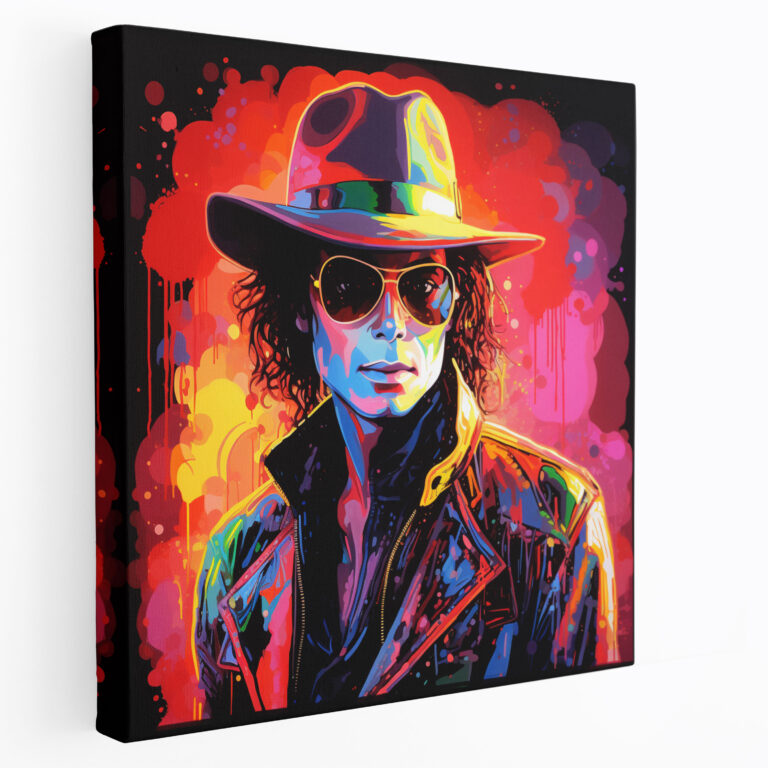 Michael Jackson Neon Light Canvas Print - Micheal Jackson, Silhouette, Home Decoration, Wall Art