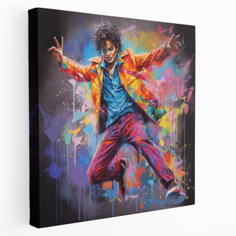 Micheal Jackson Wall Art - Graffiti Style - Micheal Jackson, Dance Moves, Lively Atmosphere, Canvas