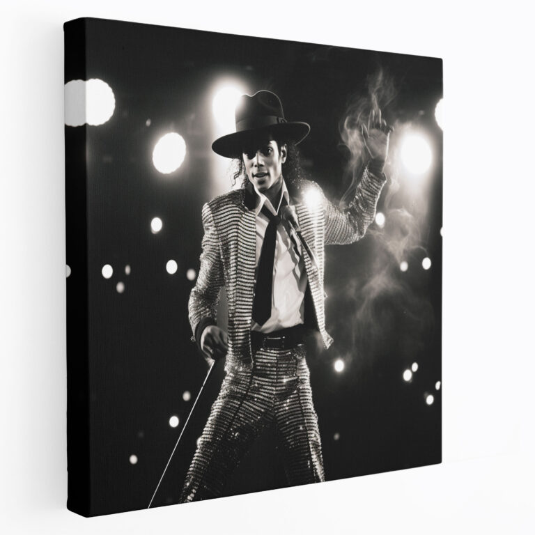 Michael Jackson Black And White Canvas Print - Micheal Jackson, Iconic Performance, Wall Decoration, Michael Jackson