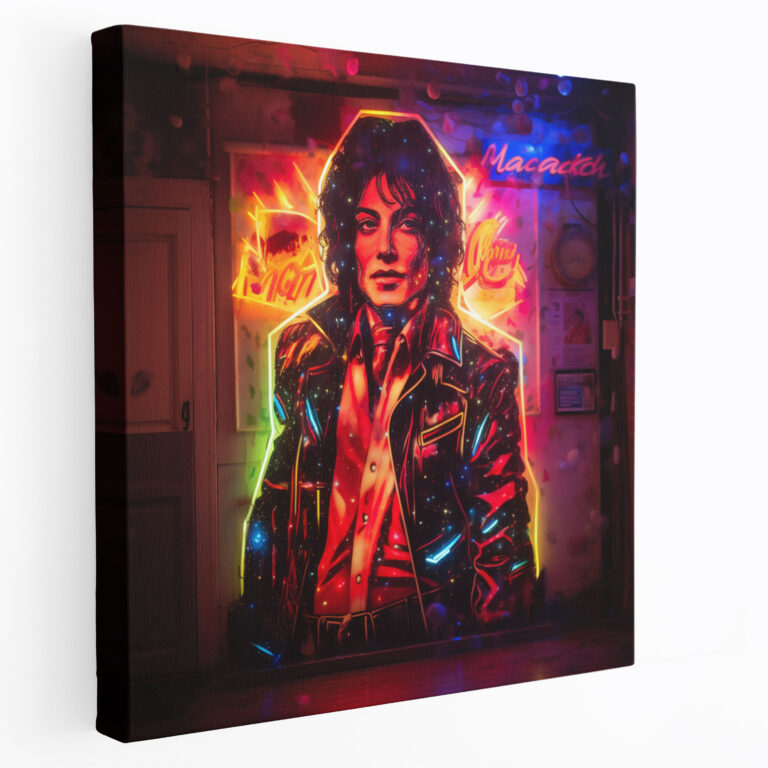 Michael Jackson Retro Neon Sign Wall Art - Micheal Jackson, Neon Sign, Wall Decoration, Canvas
