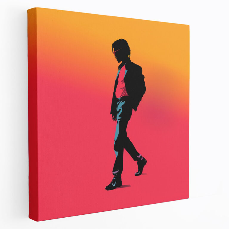 Micheal Jackson Wall Art - Minimalist Iconic Silhouette - Micheal Jackson, Wall Decoration, Canvas Wall Art, Wall Art