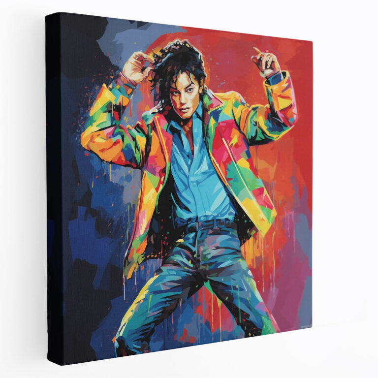 Micheal Jackson Canvas Print - Retro Pop Art - Micheal Jackson, Canvas Wall Art, Vibrant Colors, Micheal Jackson