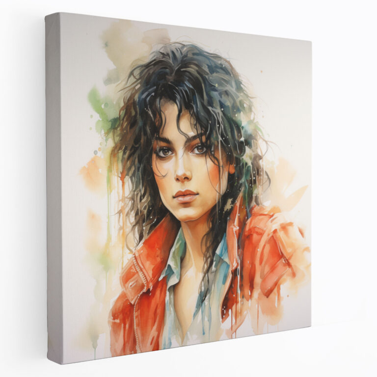 Micheal Jackson Canvas Print - Watercolor Radiance - Micheal Jackson, Charisma, High Quality, Wall Decoration