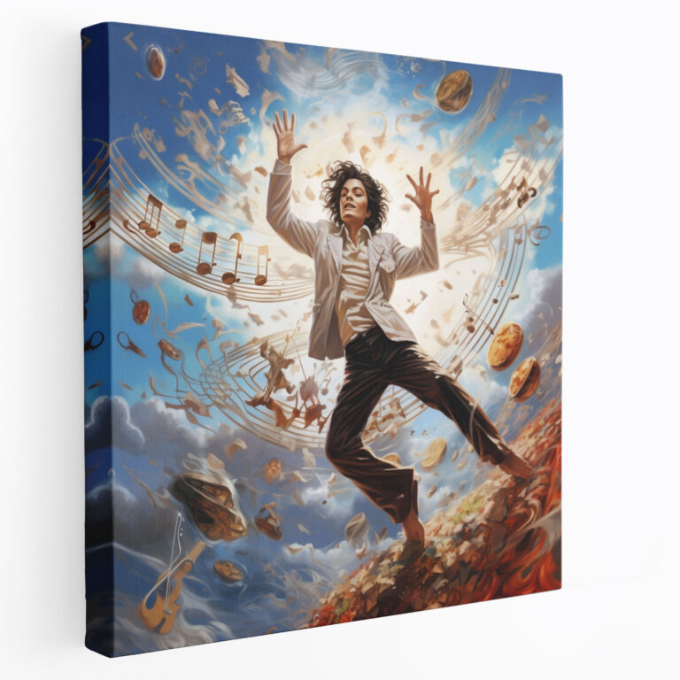 Micheal Jackson Wall Art - Surreal Dream - Micheal Jackson, Wall Decoration, Floating Musical Notes, Music Lovers