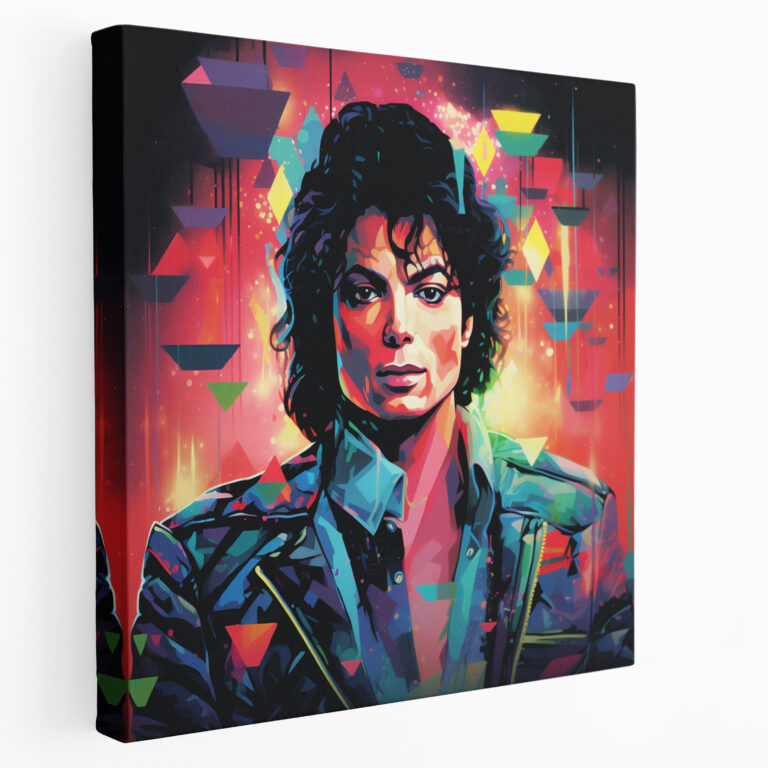 Micheal Jackson Wall Art - Retro Neon Artwork - Micheal Jackson, Canvas Print, Canvas Wall Art, Home Decoration