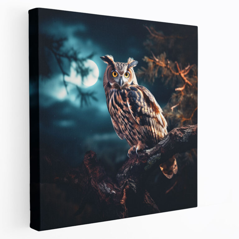 Midnight Owl Wall Art - Midnight, Midnight, Midnight Sky, Canvas Wall Art