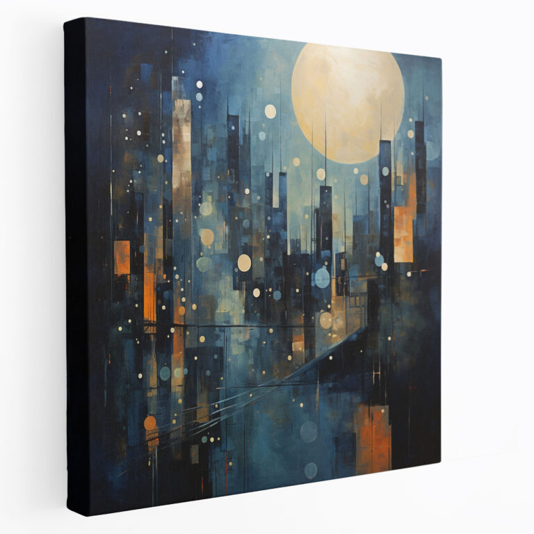 Midnight City Canvas Print - Midnight, Canvas, Home Decoration, Abstract Oil Painting