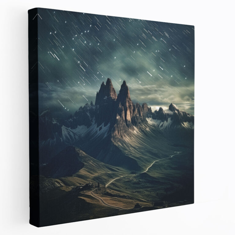 Midnight Mountains Canvas Print - Midnight, Canvas Print, Ethereal, Starry Night Sky