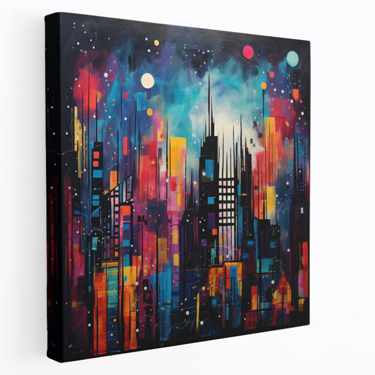 Midnight Cityscape Canvas Print - Midnight, Wall Decoration, Vibrant Colors, Midnight