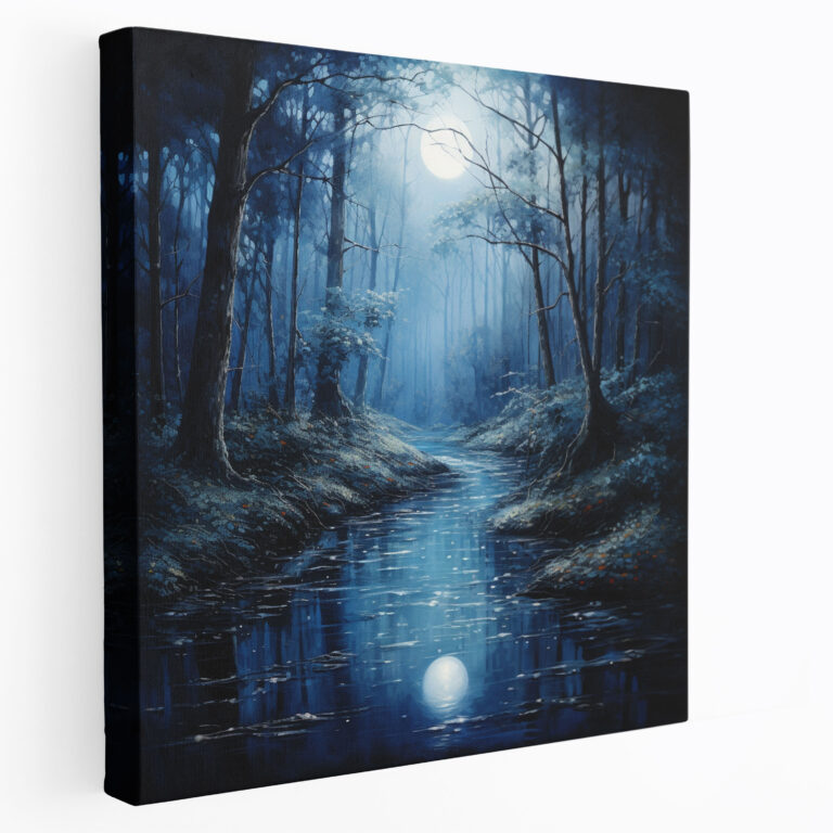 Midnight Forest Canvas Print - Midnight, Serene, Home Decoration, Canvas Wall Art