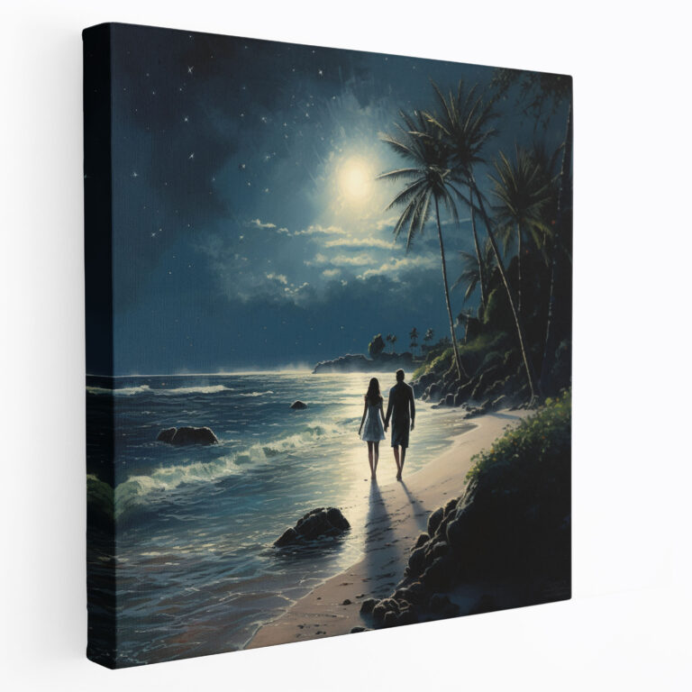Midnight Romance Canvas Print - Midnight, Wall Decoration, Romantic, Couple