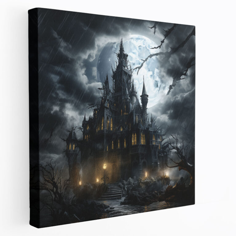 Haunting Castle Wall Art - Midnight, Home Decoration, Wall Art, Enthusiasts