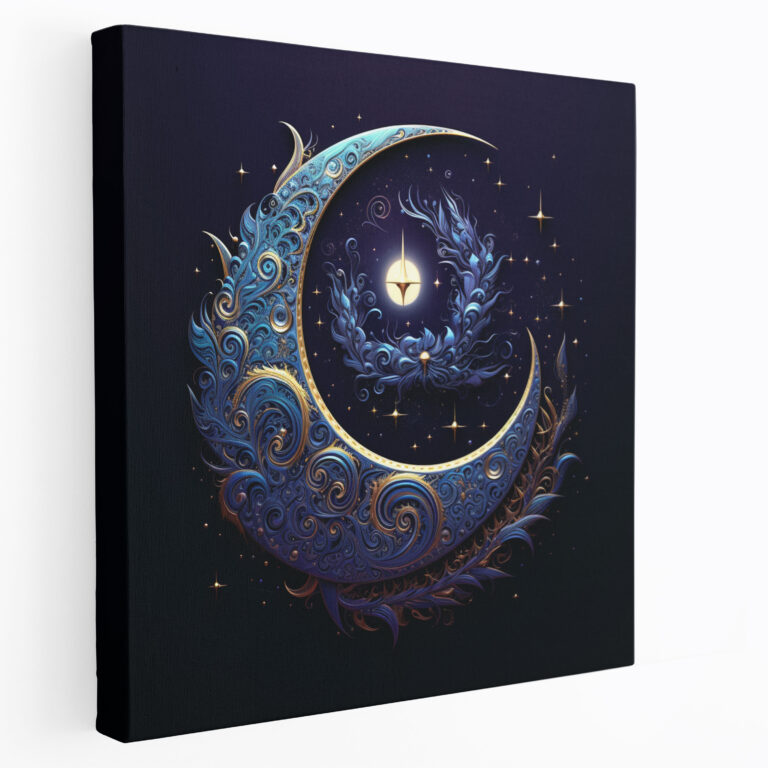 Mystic Moon Mandala Wall Decoration - Midnight, Canvas Print, Canvas, Mystique