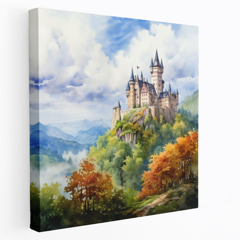 Middle Earth Castle Canvas Print - Middle Earth, Lush Green Fields, Wall Art, Wall Decoration