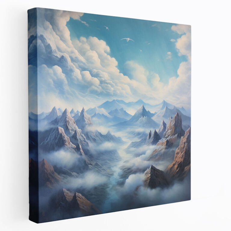 Middle Earth Mountain Canvas Print - Middle Earth, Acrylic Painting, Middle Earth, Canvas Wall Art