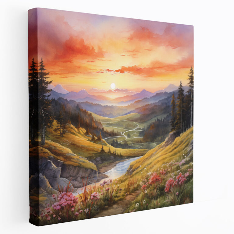 Middle Earth Wall Art - Serene Landscape - Middle Earth, Wall Art, Watercolor Artwork, Serene Landscape