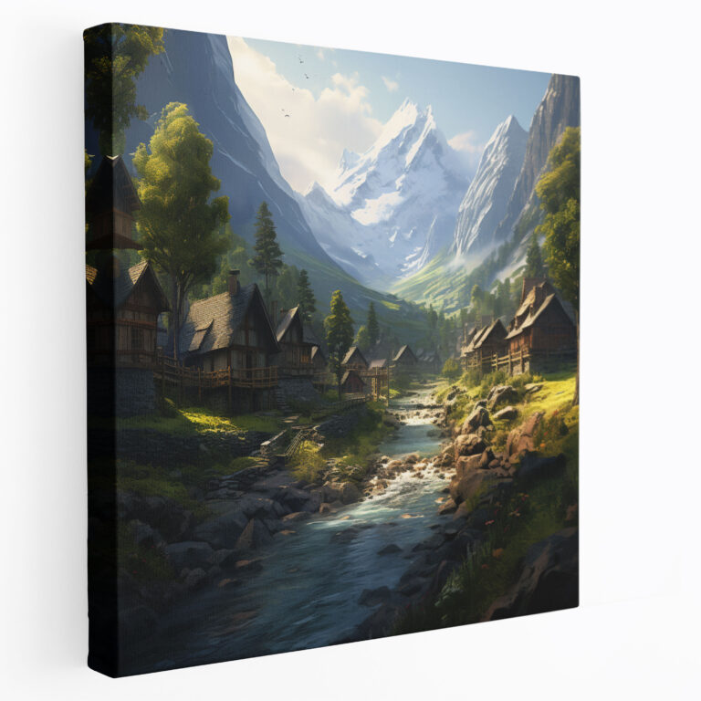 Middle Earth Wall Art - Hidden Village - Middle Earth, Wonder, Imagination, Digital Art