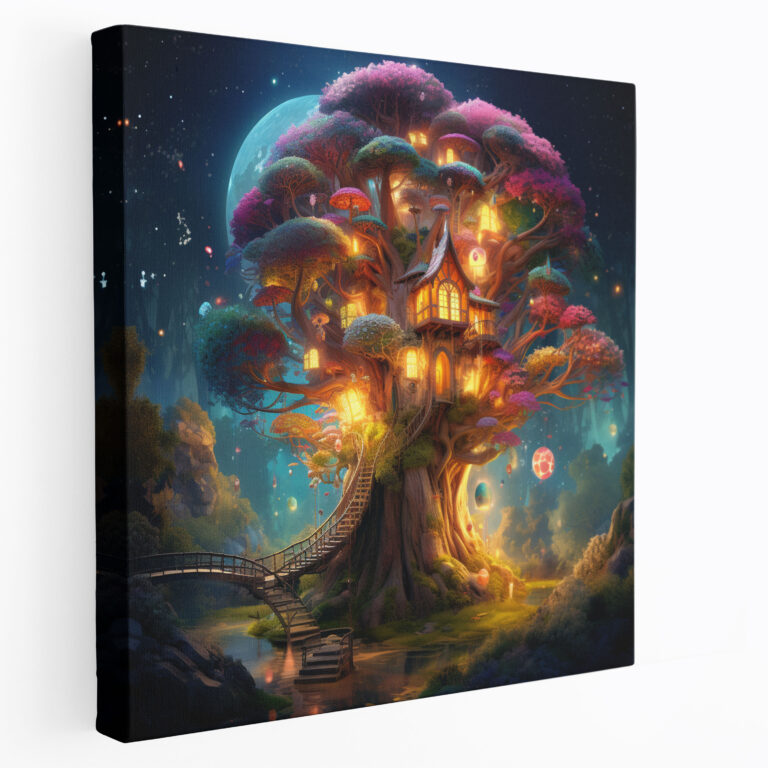 Middle Earth Wall Art - Magical Treehouse - Middle Earth, Digital Art, Wall Decoration, Home Decoration