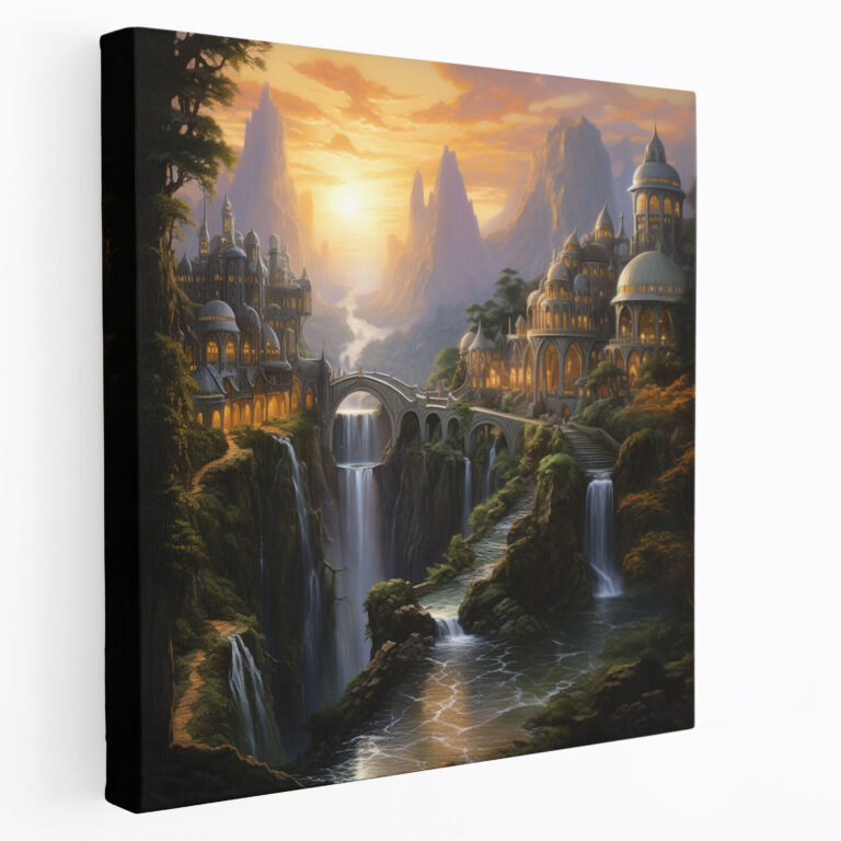 Middle Earth Wall Art - Rivendell Sunset Oil Painting - Middle Earth, Oil Painting, Wall Art, Middle Earth