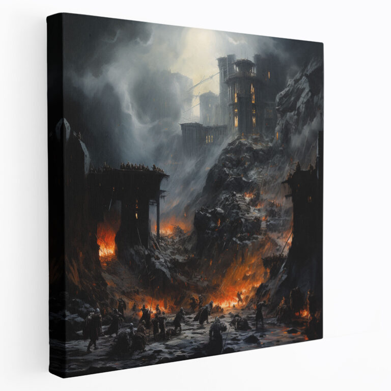 Middle Earth Wall Art - Battle Of Helm's Deep Acrylic Painting - Middle Earth, Battle Of Helm's Deep, Forces Of Good And Evil, Canvas Wall Art