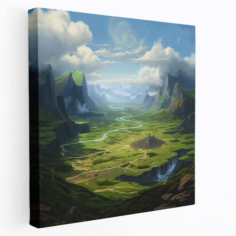 Middle Earth Canvas Print: Majestic Mountains - Middle Earth, Home Decoration, Wall Decoration, Canvas Print