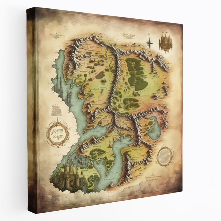 Middle Earth Wall Decoration: Detailed Map - Middle Earth, Home Decoration, Detailed Map, Middle Earth