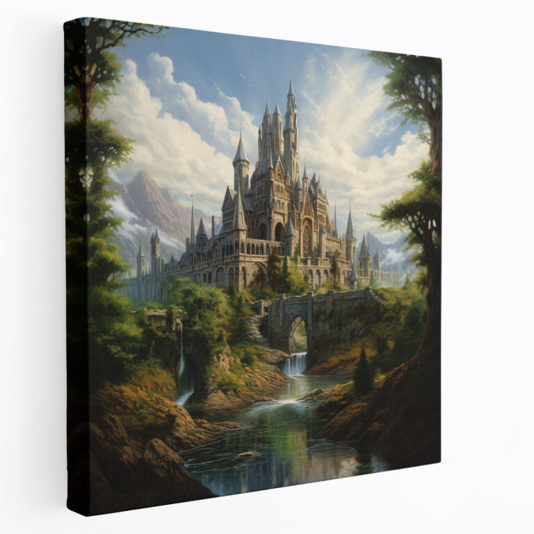 Middle Earth Wall Art: Majestic Castle - Middle Earth, Enchanting Realm, Canvas, Middle Earth