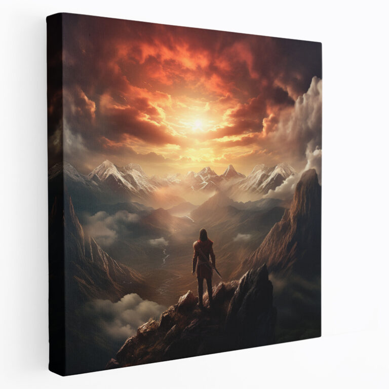 Middle Earth Canvas Print: Brave Warrior - Middle Earth, Brave Warrior, Canvas, Majestic Mountain