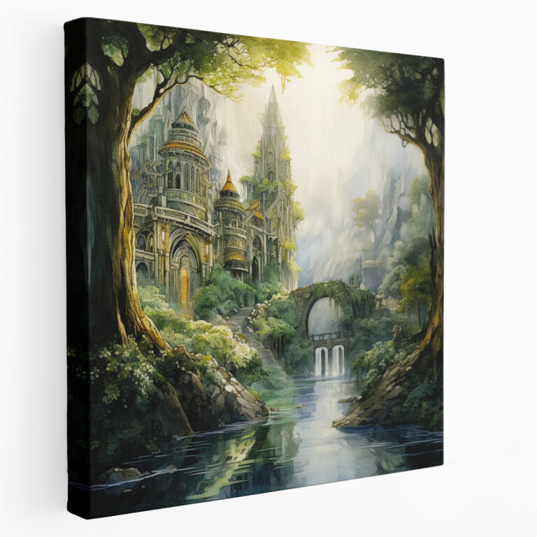 Middle Earth Lothlórien Wall Decoration - Middle Earth, Home Decoration, Serene Watercolor Artwork, Canvas Wall Art