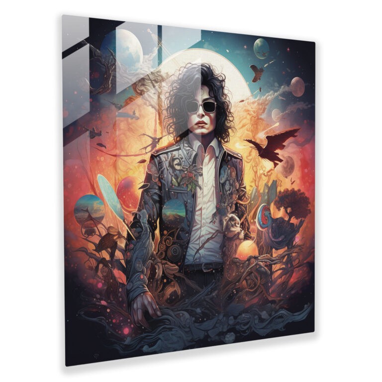 Micheal Jackson Glass Wall Art - Micheal Jackson, Surreal Illustration, Captivating, Wall Decoration