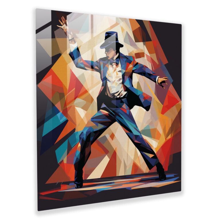 Michael Jackson Glass Print - Micheal Jackson, Wall Decoration, Cubism, Rhythm