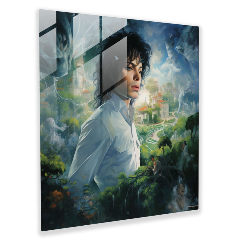 Michael Jackson Glass Print - Micheal Jackson, Surreal Dreamscape, Glass Wall Art, Home Decoration