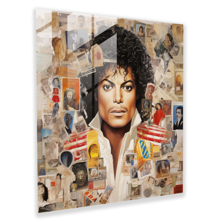 Michael Jackson Glass Print - Micheal Jackson, Glass Art, Album Covers, Modern Art