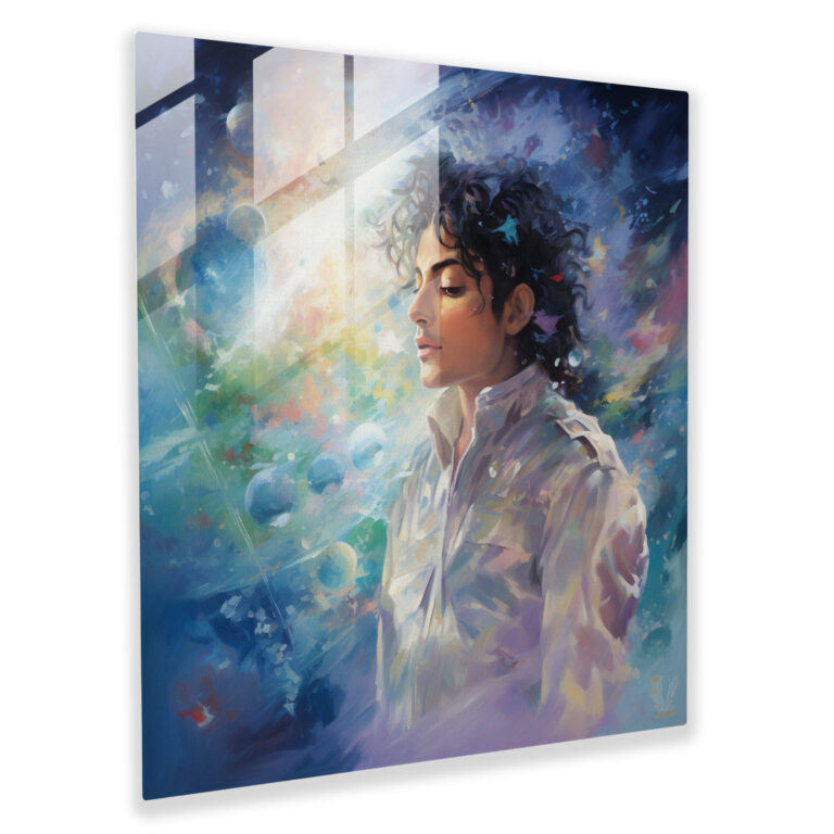 Michael Jackson Glass Print - Micheal Jackson, Home Decoration, Wall Decoration, Impressionist Painting