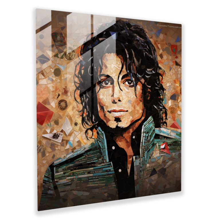 Michael Jackson Album Covers Glass Print - Micheal Jackson, Modern Art, Home Decoration, Collage