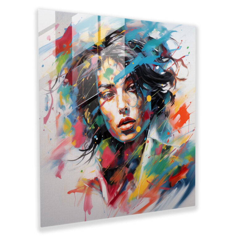 Michael Jackson Abstract Glass Print - Micheal Jackson, Abstract Painting, Home Decoration, Vibrant Colors