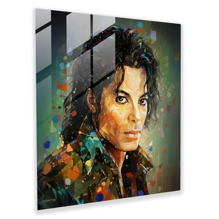 Michael Jackson Glass Print - Abstract Mosaic Of Iconic Images - Micheal Jackson, Timeless Appeal, Michael Jackson, Glass Art