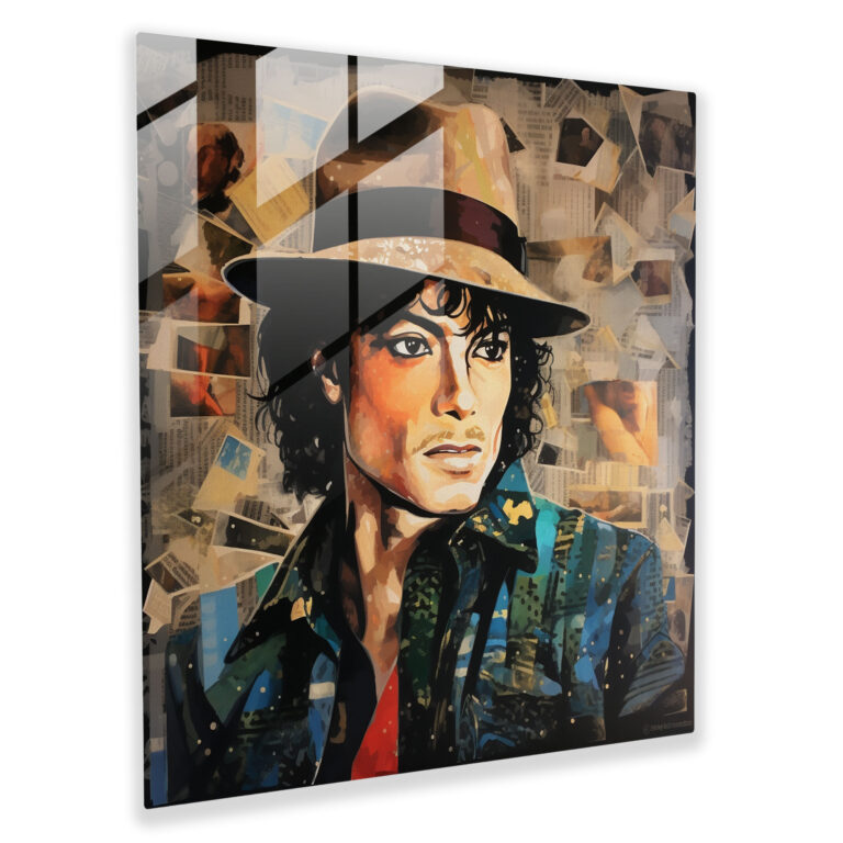 Michael Jackson Glass Print - Memorable Moments Collage - Micheal Jackson, Wall Decoration, Memorable Moments, Modern Art