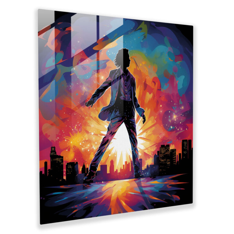 Michael Jackson Moonwalk Glass Print - Micheal Jackson, Dance, Modern Art, Michael Jackson