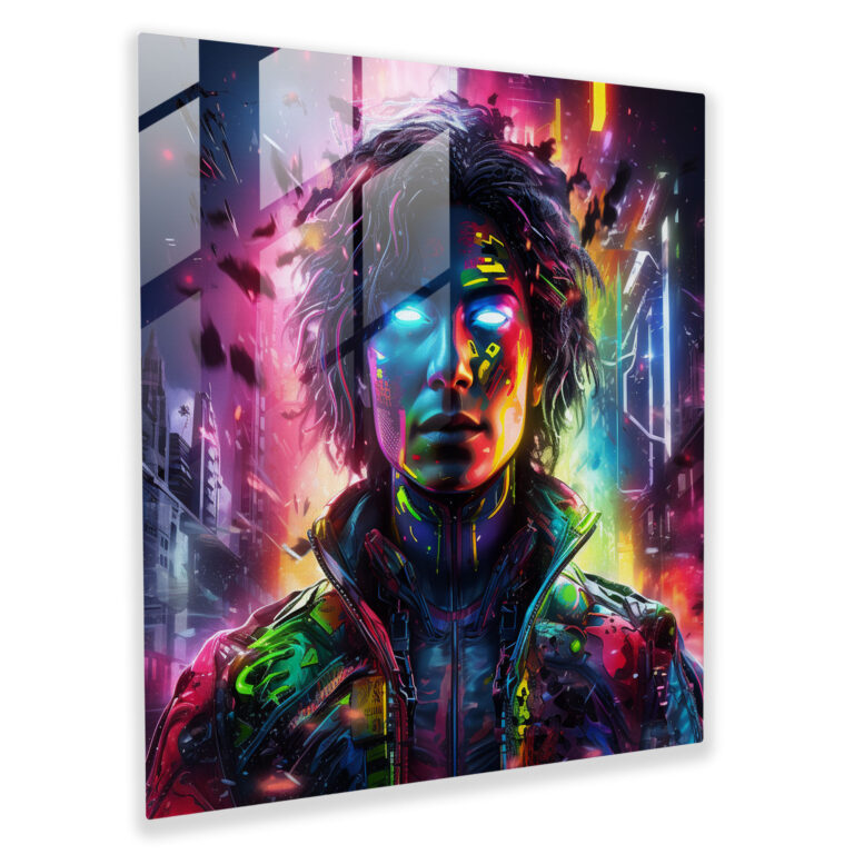 Michael Jackson Neon Glass Print - Micheal Jackson, Modern Art, Michael Jackson, Home Decoration