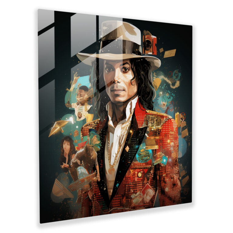 Micheal Jackson Legacy Glass Print - Micheal Jackson, Collage, Glass Wall Art, Modern Art