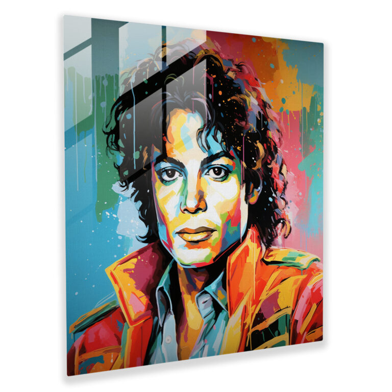 Micheal Jackson Pop Art Glass Print - Micheal Jackson, Glass Art, Micheal Jackson, Glass Wall Art