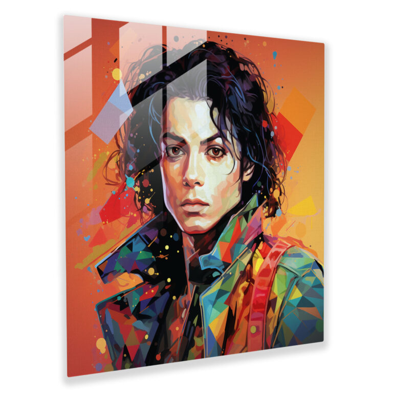 Micheal Jackson Geometric Glass Print - Micheal Jackson, Wall Decoration, Digital Artwork, Home Decoration