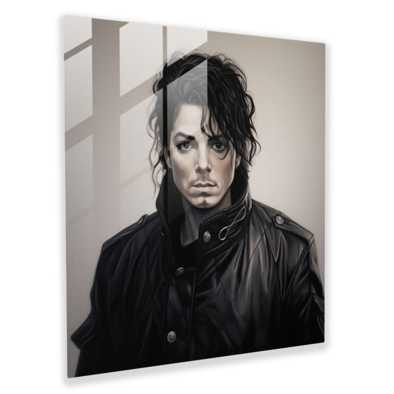 Michael Jackson Glass Print - Micheal Jackson, Realistic Charcoal Drawing, Wall Decoration, Glass Art