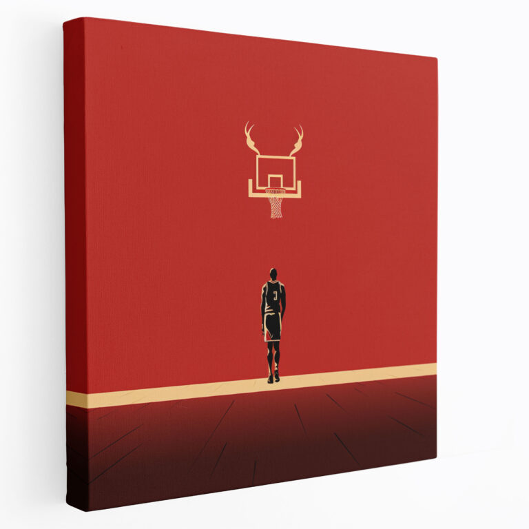 Micheal Jordan Wall Art - Minimalist Basketball Court - Micheal Jordan, Home Decoration, Canvas, Wall Art