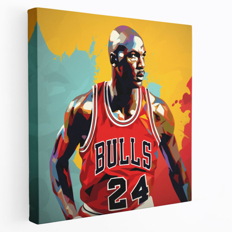 Michael Jordan Wall Art - Micheal Jordan, Bold Colors, Iconic Bulls Jersey, Wall Decoration