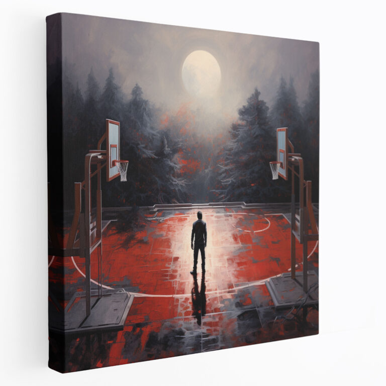 Michael Jordan Canvas Print - Basketball Court Landscape - Micheal Jordan, Wall Decoration, Michael Jordan, Home Decoration